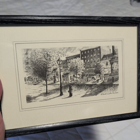 Vintage Montreal Canadian Art Print - Claude A. Simard Framed And Matted - Picture 1 of 6